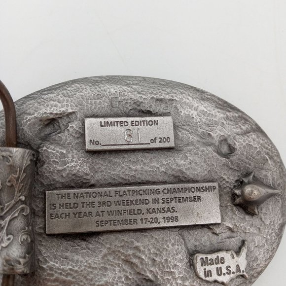 Acoustic Guitar 1998 Belt Buckle Walnut Valley Festival 27th Winfield KS Music - Picture 7 of 8